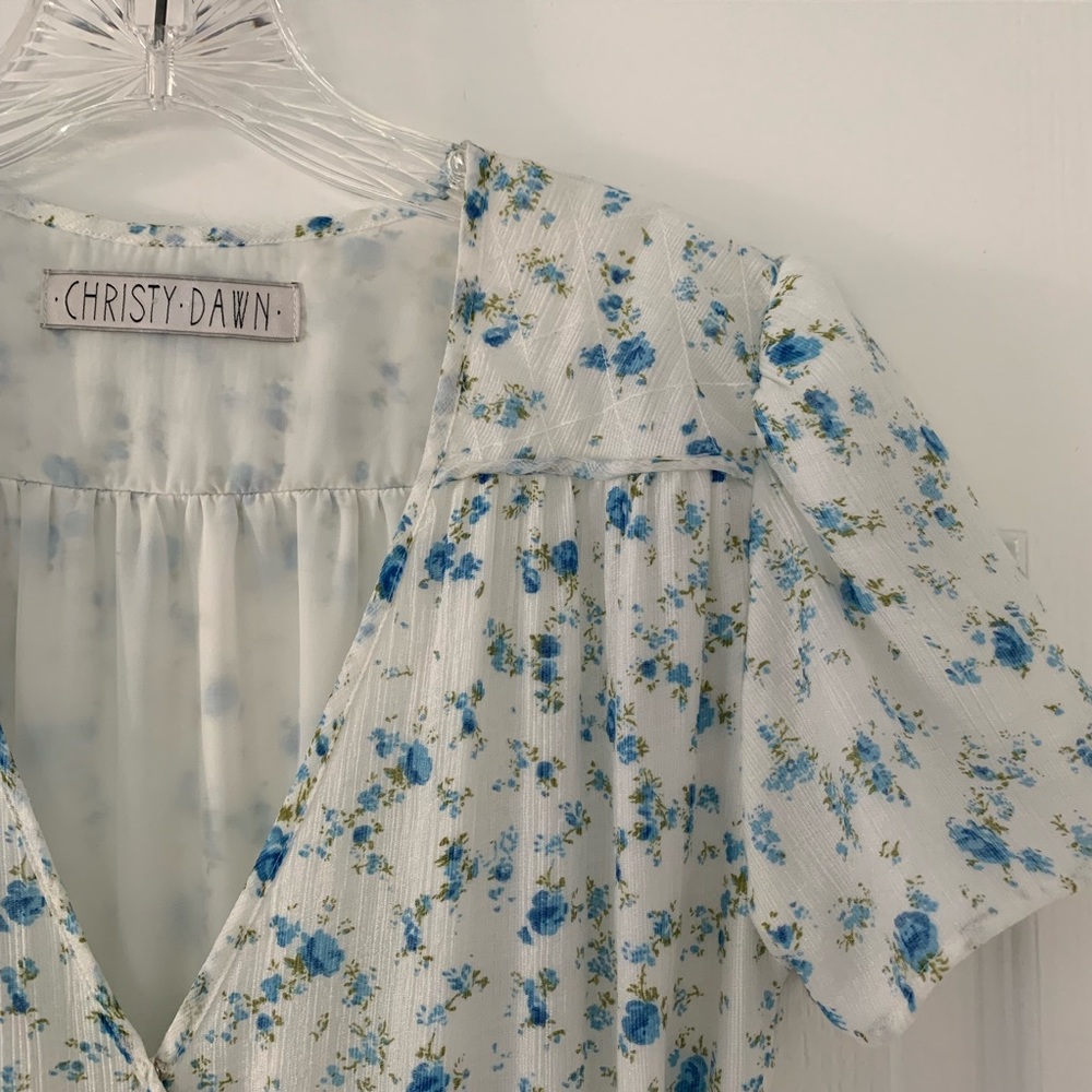 The original Dawn dress in blue floral (lined)